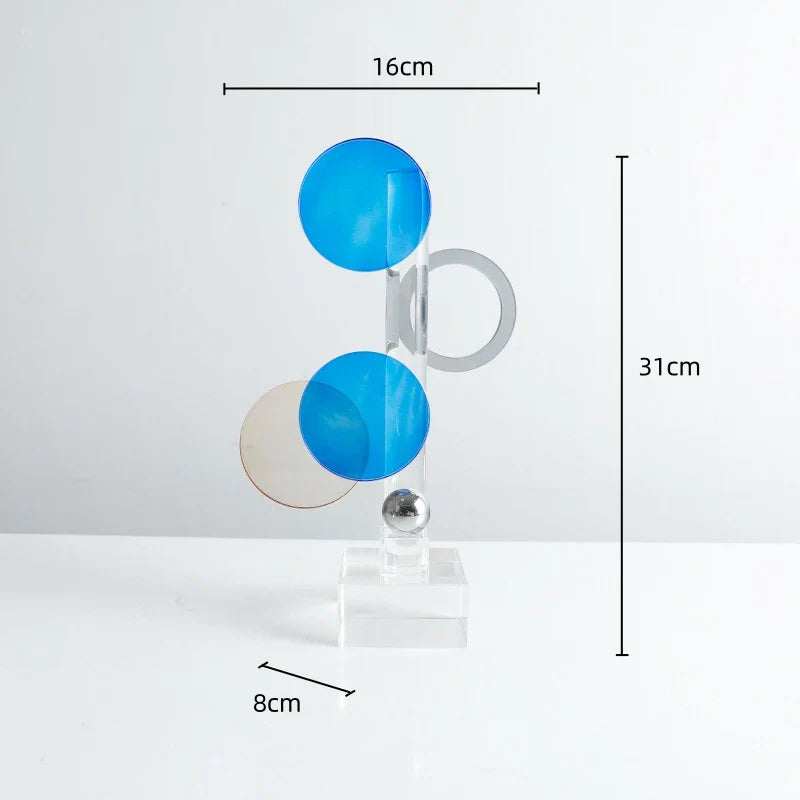 Afralia Geometric Crystal Circle Sculpture Ornaments Home Decor Figurines