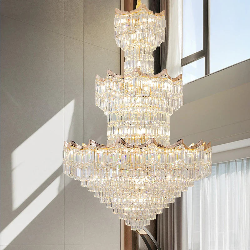 Afralia™ Crystal Duplex Chandelier: Post-Modern Luxury Living Room Club Villa Lighting