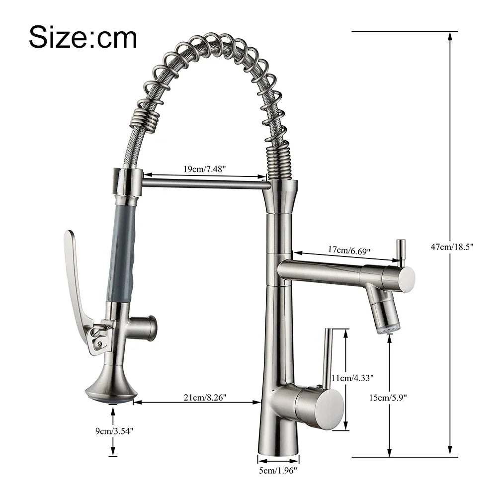 Afralia™ Dual Spout LED Kitchen Faucet 360 Rotate Hot Cold Mixer for Stylish Sink