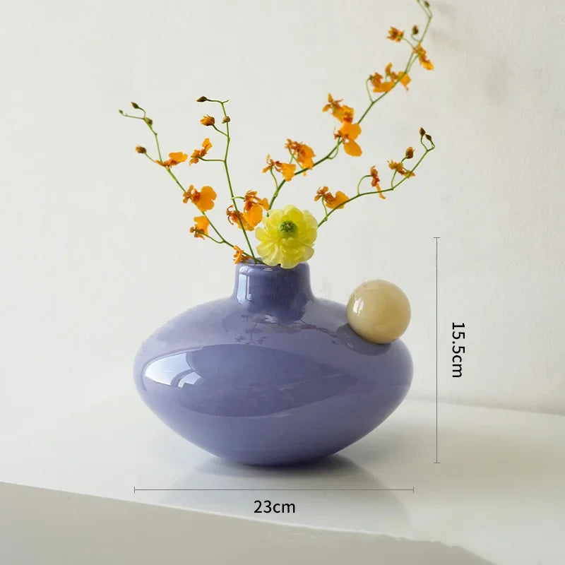 Afralia™ Geometric Glass Vase Colorful Bubbles Hydroponics Terrarium Home Decoration Accessory