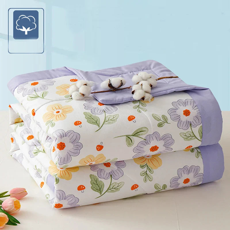 Afralia™ Lightweight Summer Quilt: Soft Skin-Friendly Comforter with Cotton Fill