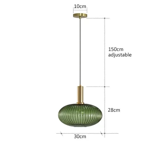 Afralia™ Colorful Glass Pendant Lights Living Room Bedside Lamp LED Hanging Lighting