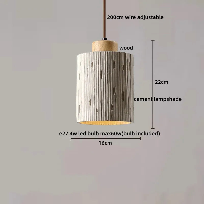 Afralia™ LED Pendant Lights for Modern Decor with Cement Wood Design