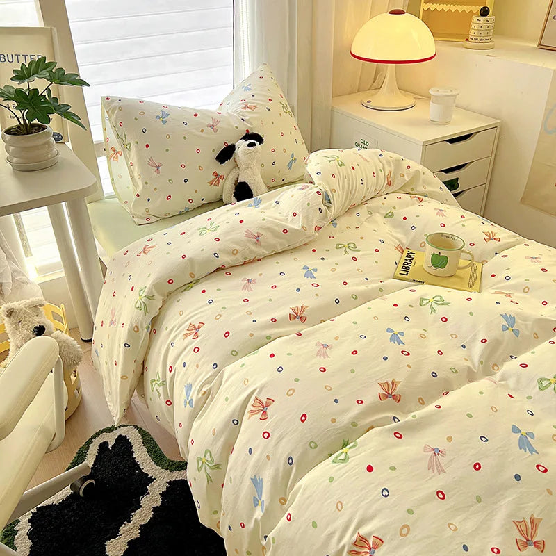 Afralia™ Cartoon Printed Bedding Sets: Super-Soft, Skin Friendly, Summer Bed Sheet, Duvet Cover, Pillowcases