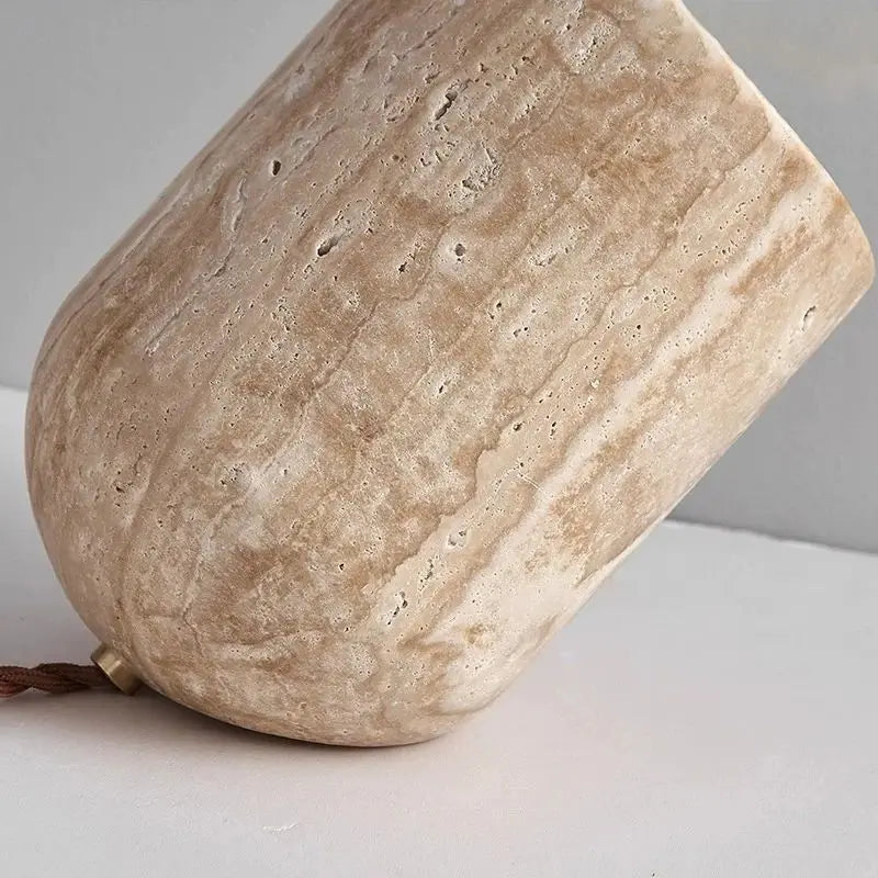 Afralia™ Travertine Stone Table Lamp for Modern Bedroom Décor