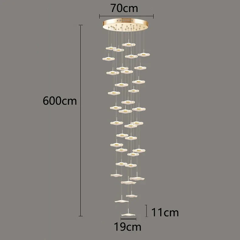 Afralia™ Crystal Chandelier Stair Pendant Lamp Living Room Pendant Lights Interior Lighting