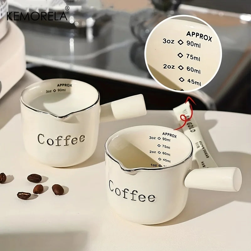 Afralia™ Ceramic Measuring Cups Set | Precise Kitchen Tools for Espresso and Milk Extraction