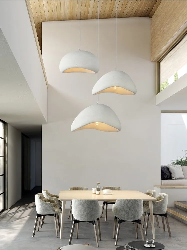 Afralia™ White Round Pendant Lights Nordic Style for Living Room, Bedroom, Kitchen, Dining Room