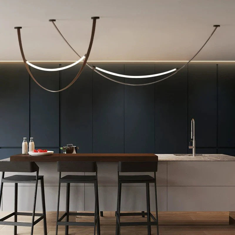 Afralia™ Leather Chandelier: Minimalist Nordic LED Pendant Lamp for Living Room, Dining Room & Bedroom