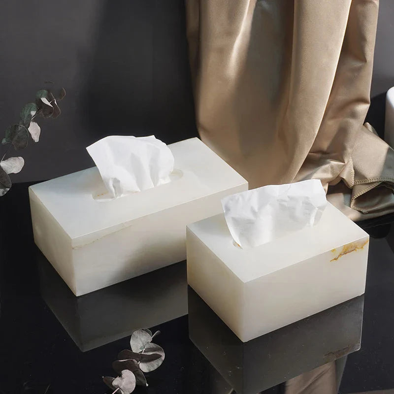 Afralia™ Marble Napkin Tissue Box Holder | Luxury Bathroom Accessories Set