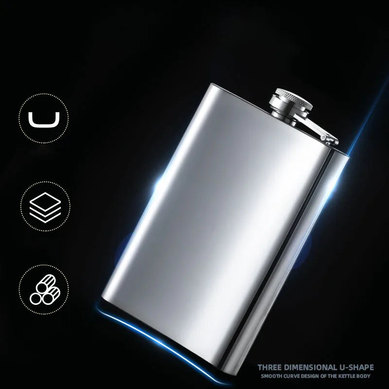 Afralia™ Stainless Steel Hip Flask for Wine Whisky, Portable Travel Drinkware