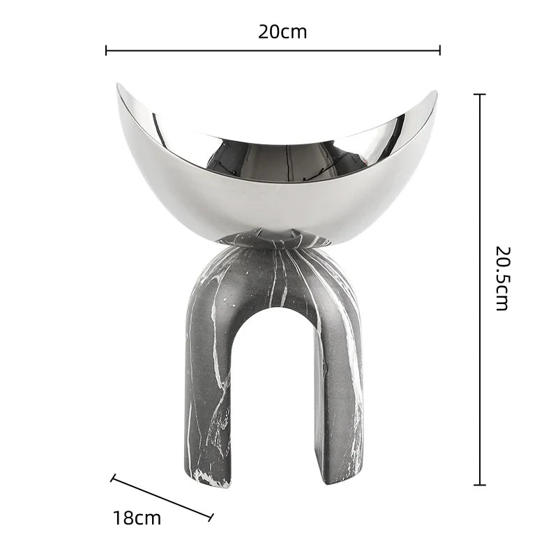 Afralia™ Geometric Marble Arch Fruit Plate: Stylish Metal Figurine Home Decoration Tray