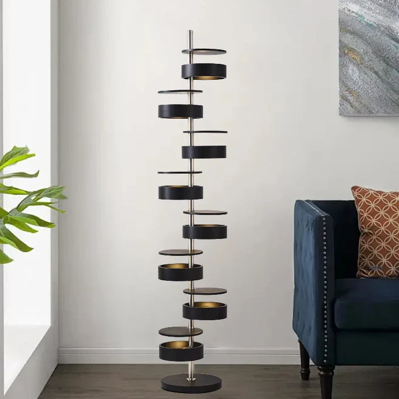 Afralia™ Staircase Designer LED Floor Lamp - Modern Creative Wooden Decor Lighting