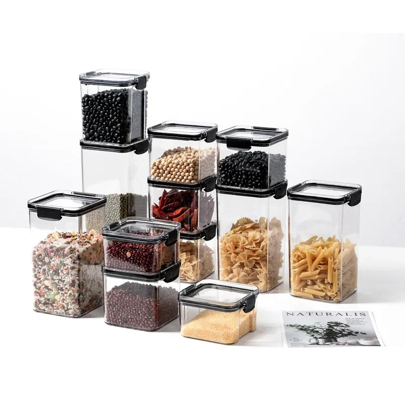 Afralia™ Cereal & Spice Storage Set: Plastic Jars with Lids for Organized Kitchen Raids
