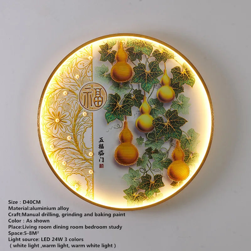 Afralia™ Chinese Picture Wall Decoration Lamp - Modern LED Lighting for Home Décor