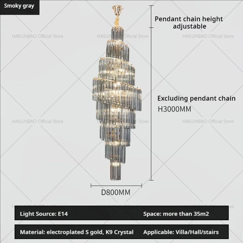 Afralia™ Crystal Chandelier for Penthouse Villa Living Room - Modern Light Luxury Design