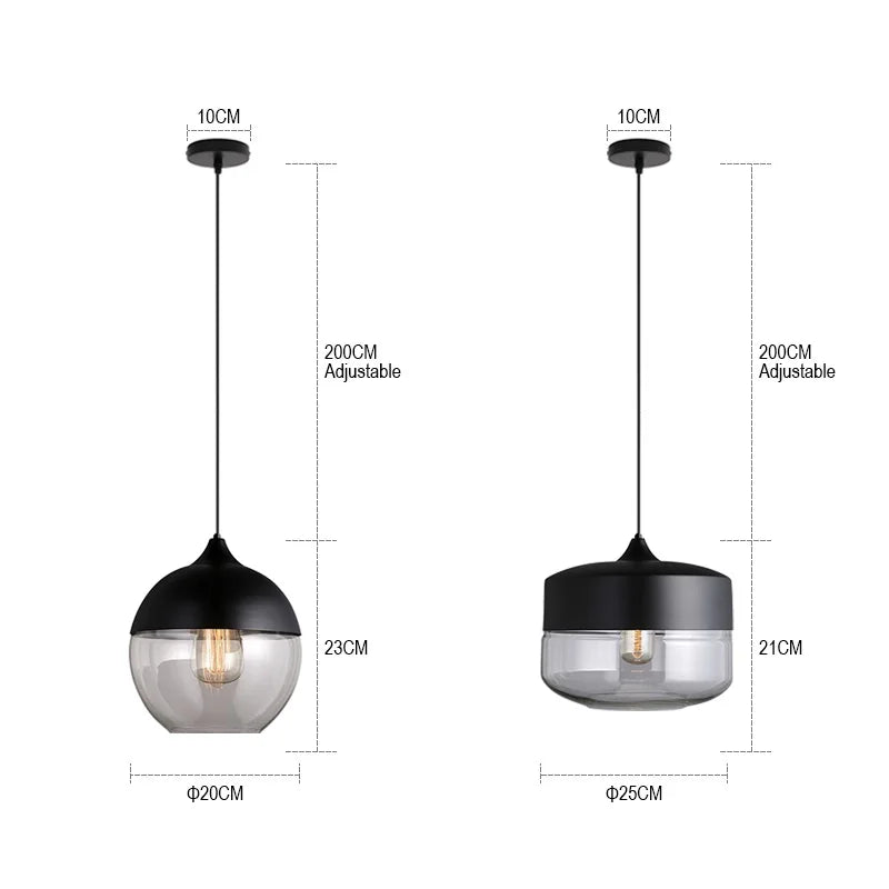 Afralia™ Black Glass Pendant Lights: Modern Nordic Chandelier for Dining Room, Kitchen, Bedroom, and Restaurant