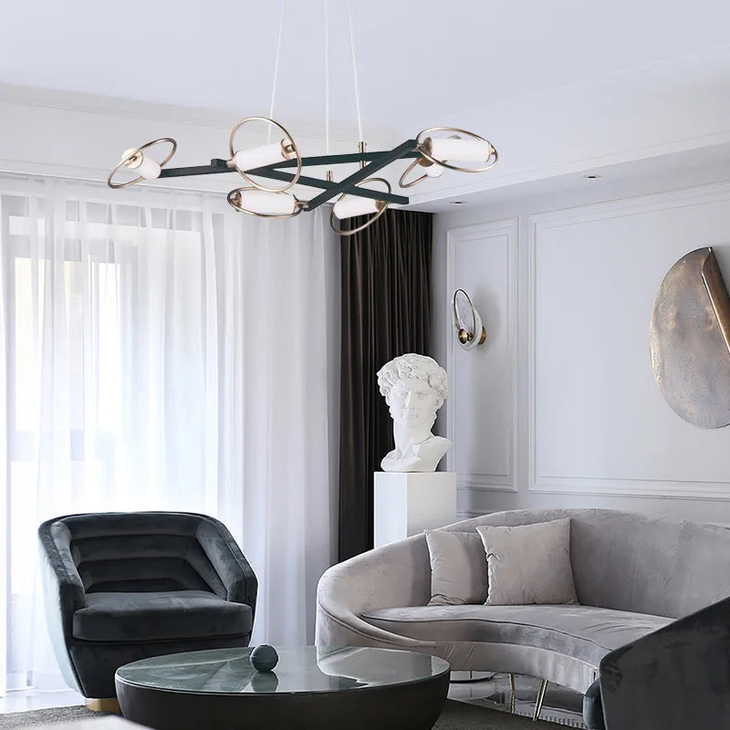 Afralia™ Circular Ring LED Ceiling Chandelier for Home Decor - Modern Living Dining Room Pendant Light