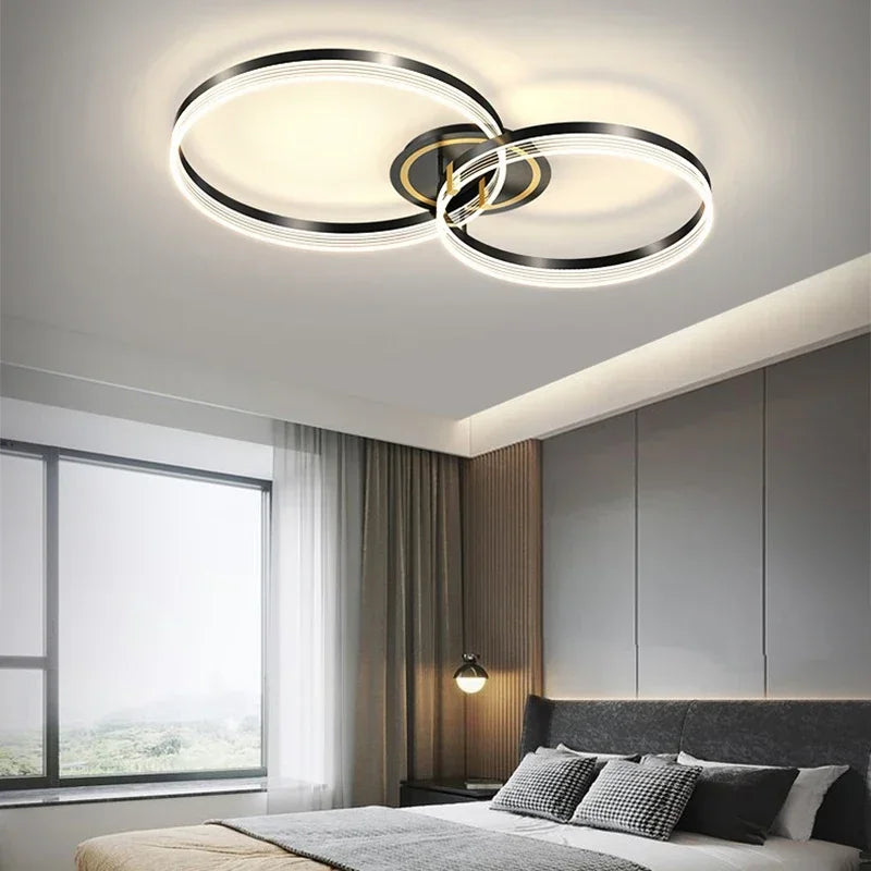 Afralia™ Modern LED Ceiling Lamp with Remote Control - Contemporary Acrylic Light Fixture for Versatile Home Decor