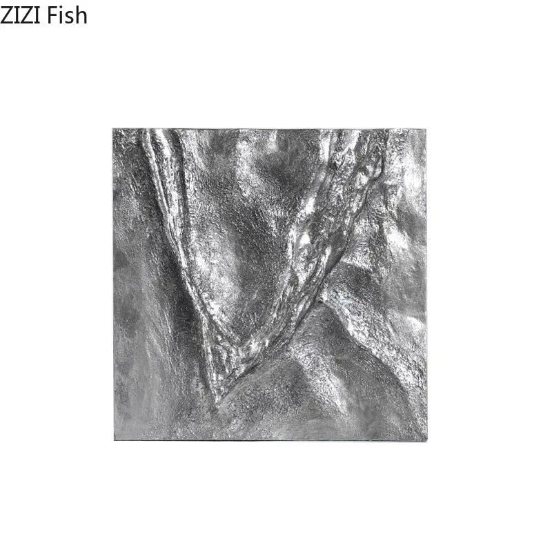 Afralia™ Gilded Fabric Hanging Painting Abstract Artwork Modern Relief Wall Picture