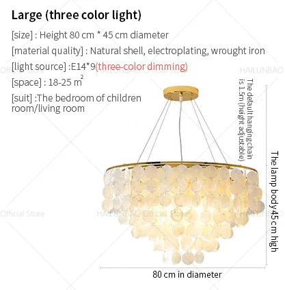 Afralia™ Shell Chandelier: Elegant Modern French Lighting for Living Room & Bedroom