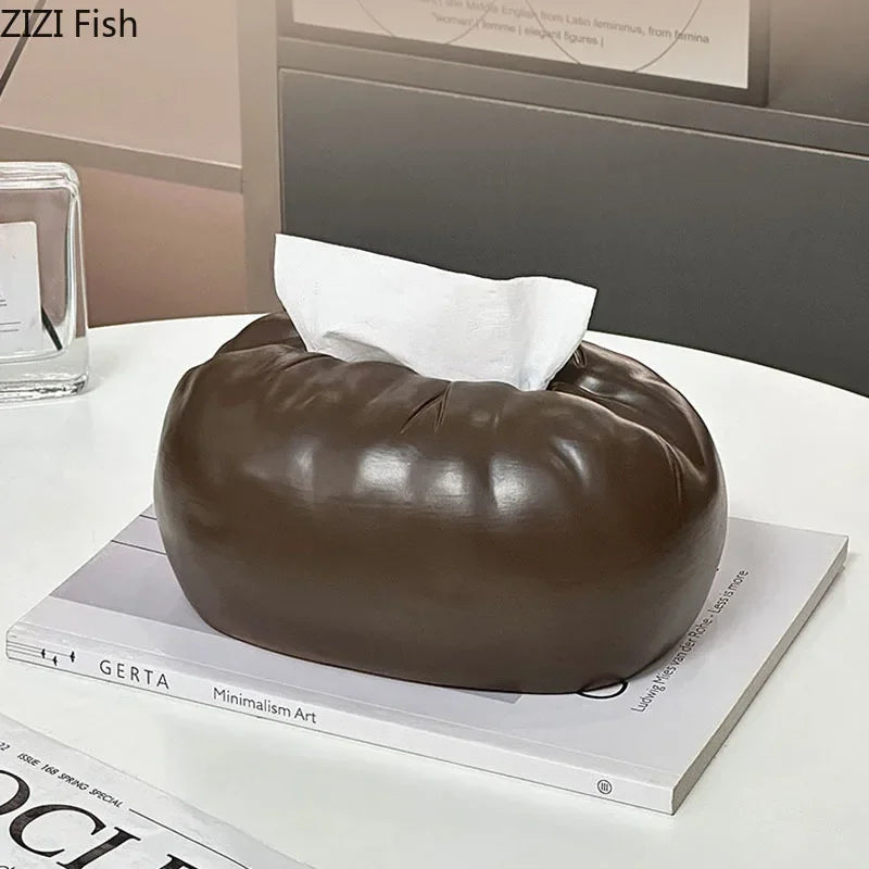 Afralia™ Ceramic Coffee Bean Tissue Box - Table Decoration & Paper Towel Case