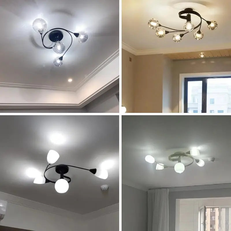 Afralia™ Glass Nordic Ceiling Chandelier for Home Decor Lighting