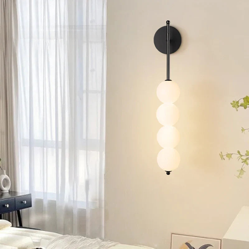 Nordic Pearl Glass Ball Wall Sconce for Luxe Living Room Decor by Afralia™