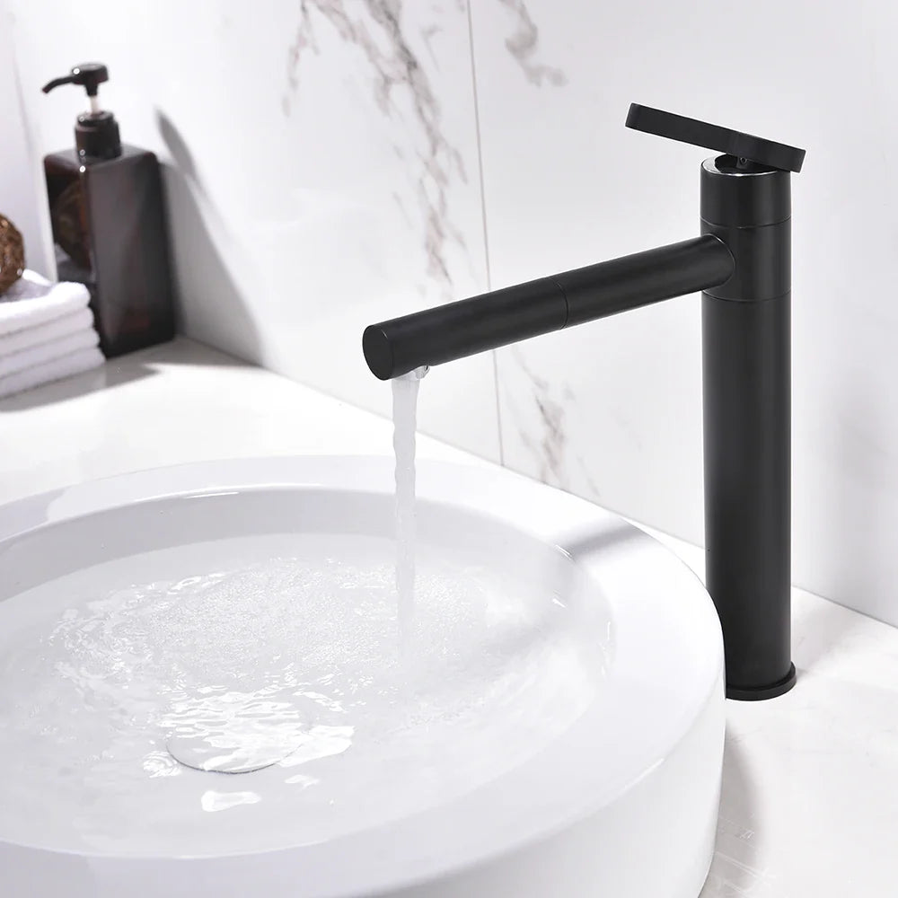 Afralia™ White & Silver Chrome Finish Basin Mixer Tap 360° Rotate Bathroom Faucet