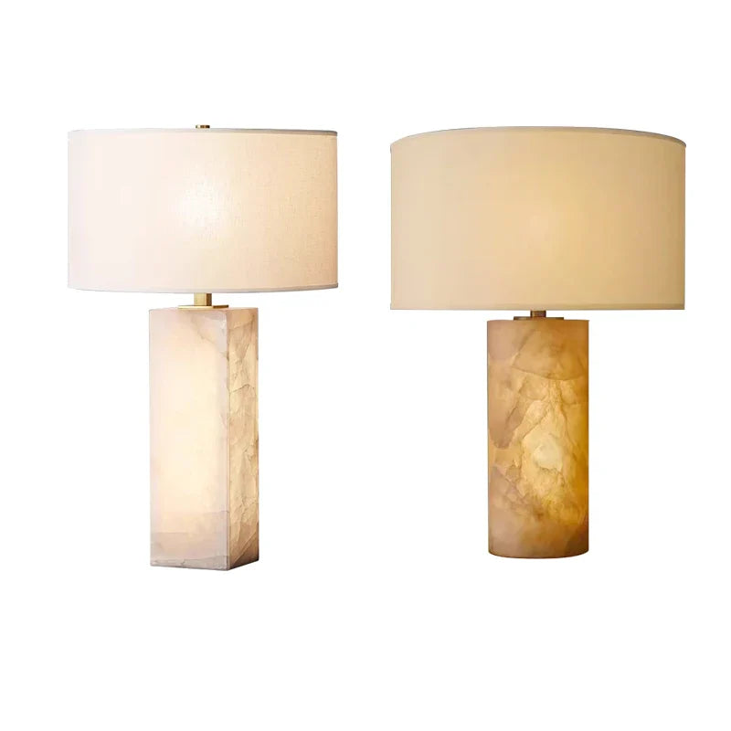 Afralia™ Marble Base Square Table Lamp LED Designer Luxury Home Decor
