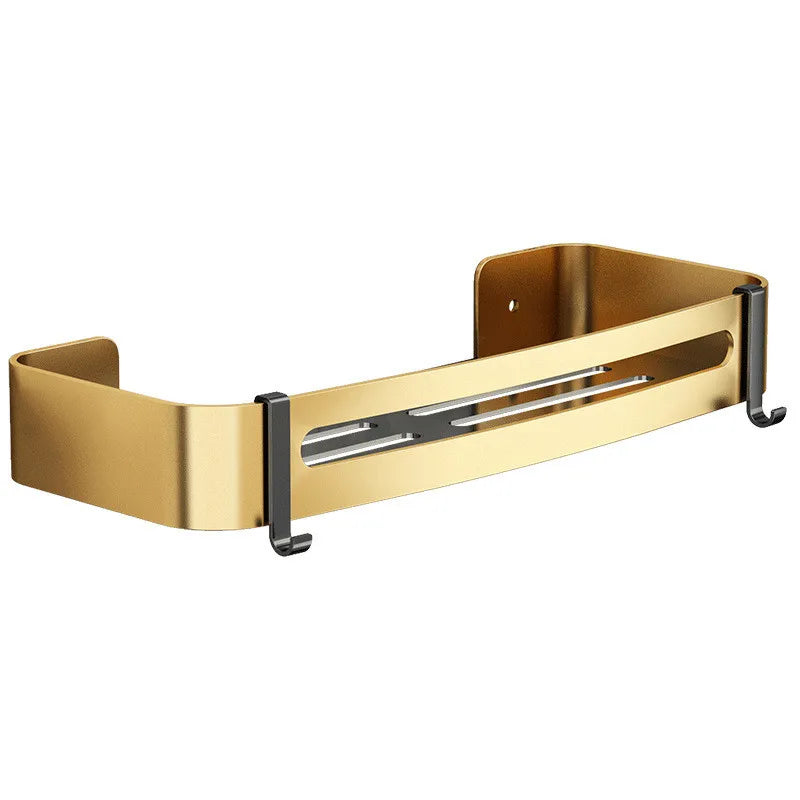 Afralia™ Aluminum Bathroom Corner Shelf - Wall Mounted Shower Storage Holder