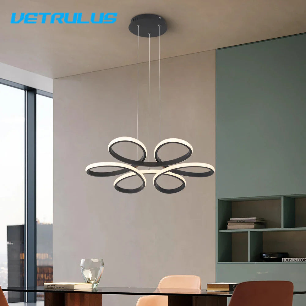 Nordic Twist LED Pendant Light by Afralia™ - Modern Acrylic Chandelier for Kitchen, Dining, Aisle