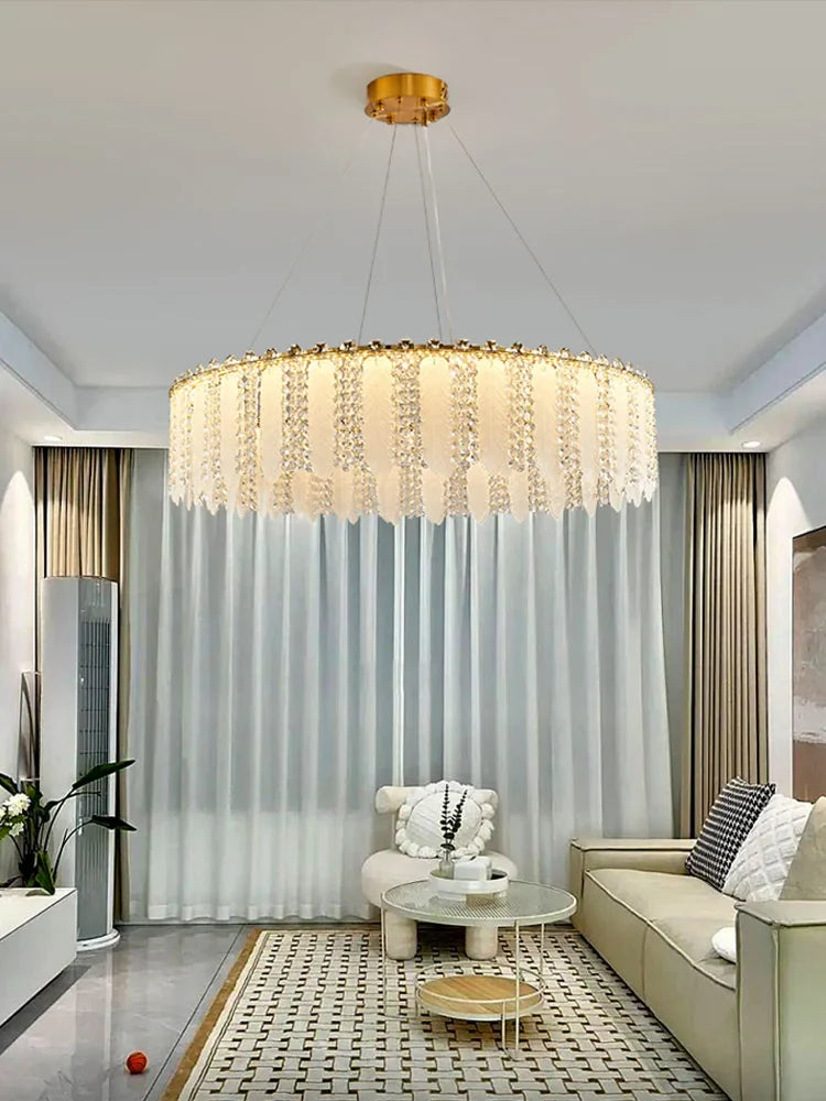 Afralia™ French Cream Wind Crystal Chandelier 2024 - Modern & Romantic Lighting for Living, Bedroom, Dining