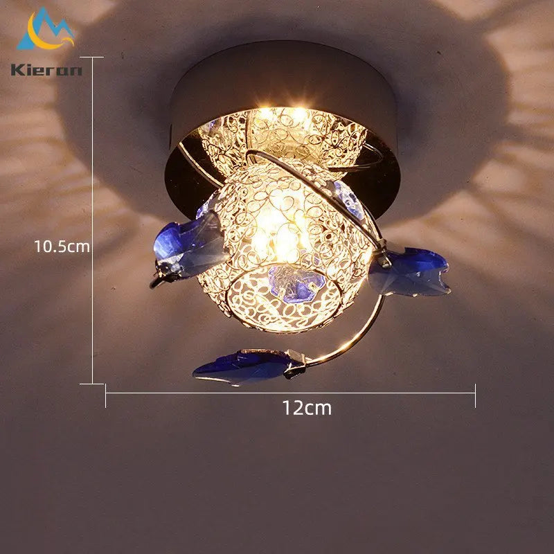 Afralia™ Maple Leaf Crystal LED Ceiling Lamp for Modern Room Decor