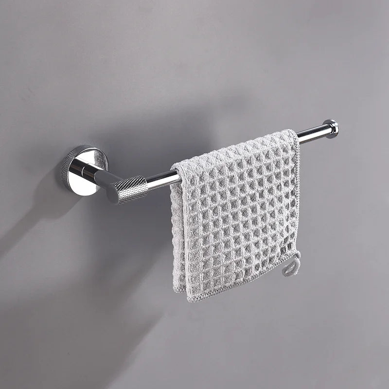 Afralia™ Bathroom Accessories Set: Rose Gold Chrome Hook, Brushed Gold Towel Rack, Stainless Steel Toilet Paper Holder