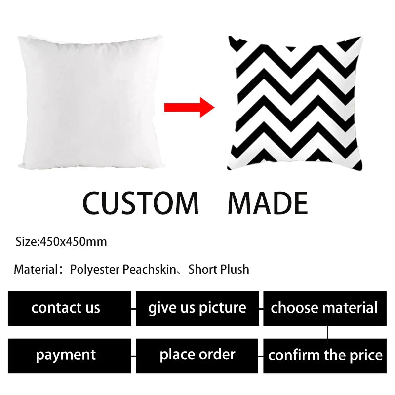 Afralia™ Heart Stripe Pillow Cases | Black & White Polyester Cushion Covers