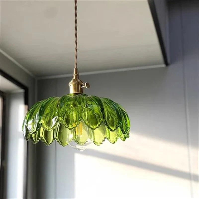 Afralia™ Stained Glass Pendant Lights | Vintage Art Glass Hanging Lamp for Kitchen and Dining Room
