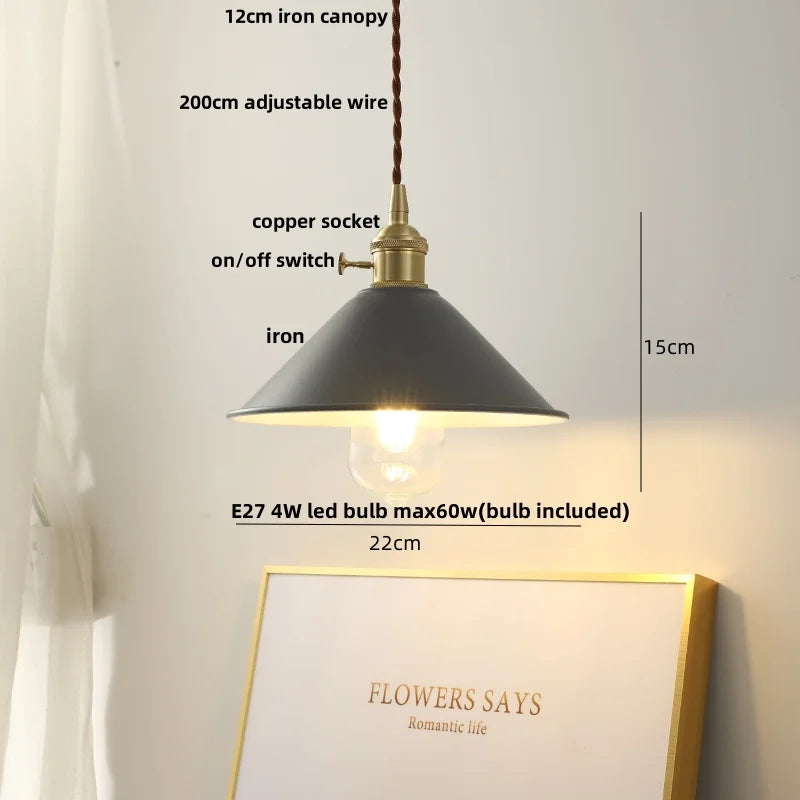 Afralia™ Iron Lampshade LED Pendant Lights, Adjustable Modern Hang Lamp