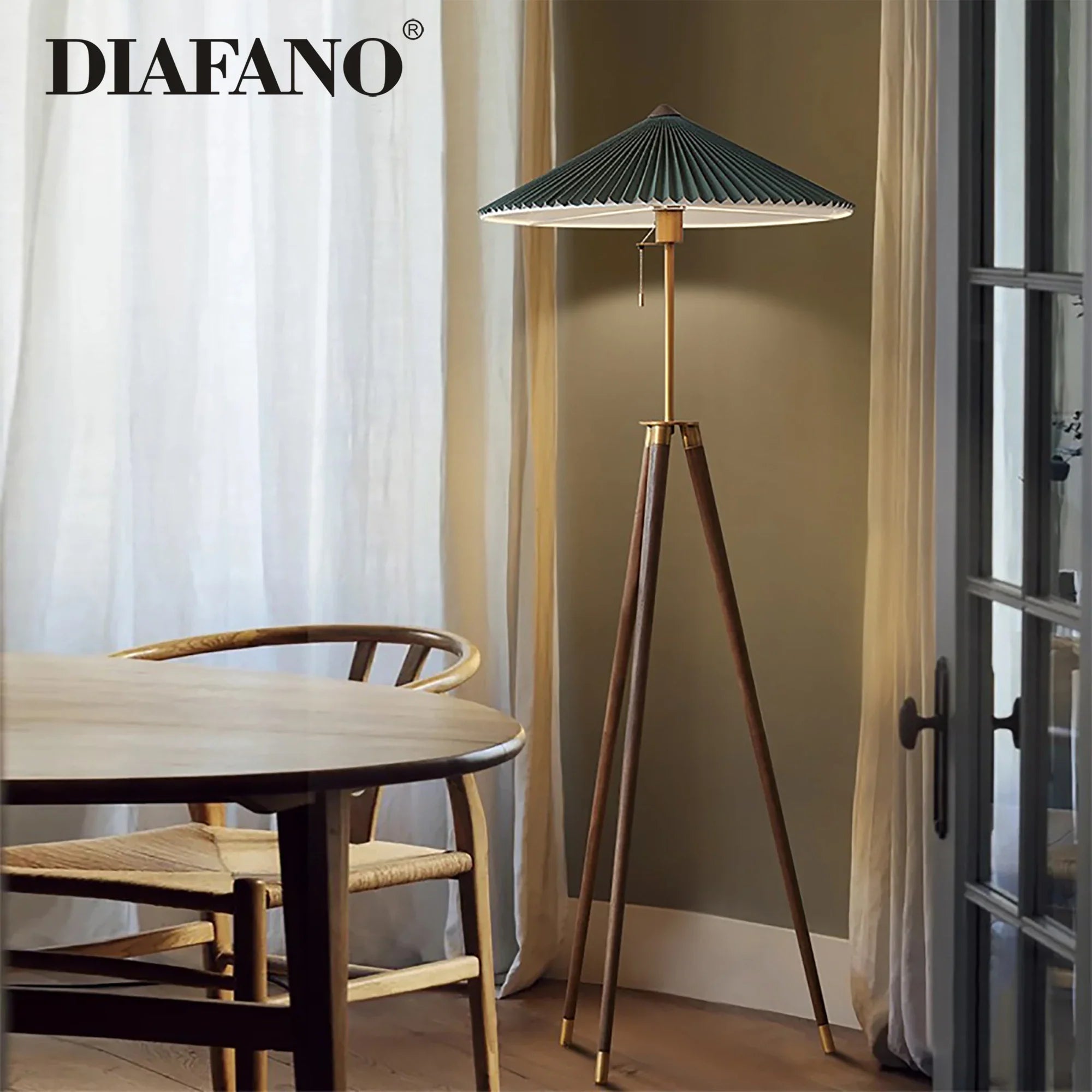 Luxury Wood Floor Lamp Standing Light for Home Decor - Afralia™