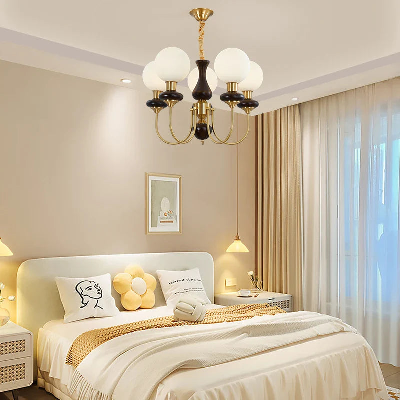 Afralia™ Nordic Copper Chandelier: Elegant Magic Bean Molecule Light for Living, Dining & Bedroom.