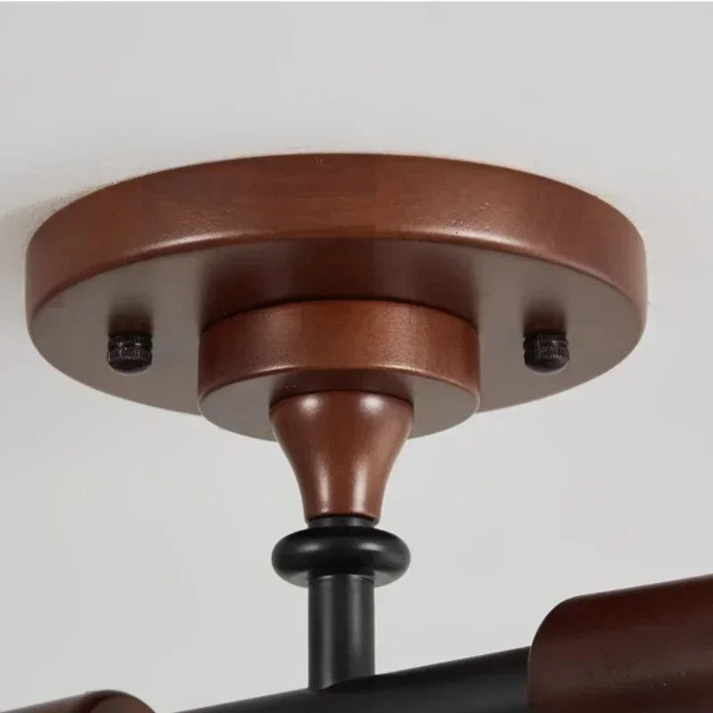 Afralia™ Wood Pendant Light Retro Design LED Chandelier for Home Decor and Lighting