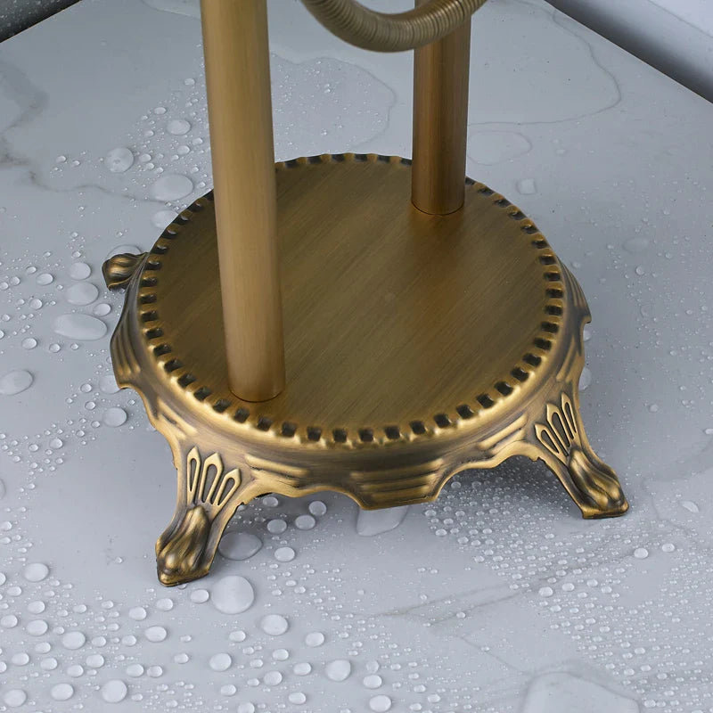Afralia™ Brass Freestanding Bathtub Filler with Handshower, Dual Handles & Shower Set