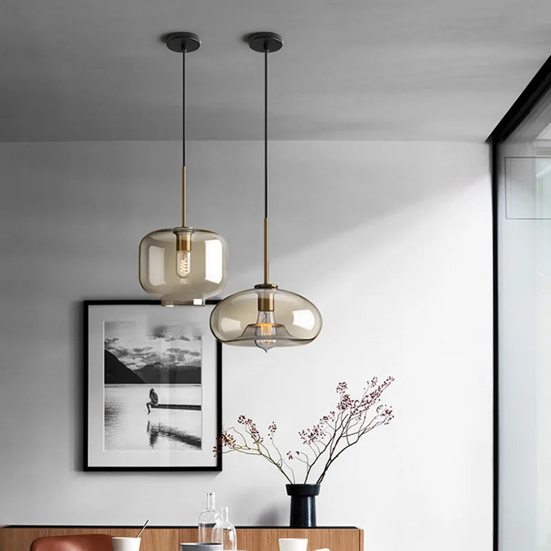 Afralia™ Glass Pendant Lights Dining Kitchen Bar Chandelier
