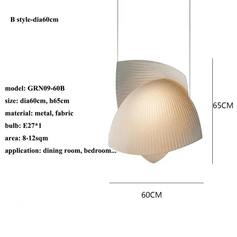 Afralia™ VOILES Fabric Pendant Lamp, Handmade Japanese Wabi Sabi Light for Living Room and Kitchen