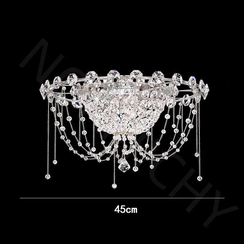 Afralia™ French Crystal Chandelier Staircase Villa LED Lustre - Luxury Designer Lighting Fixtures