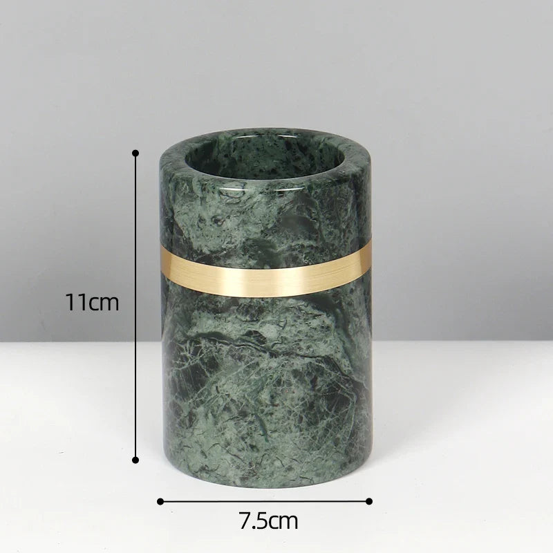 Afralia™ Luxury Gold Marble Bathroom Set with Accessories