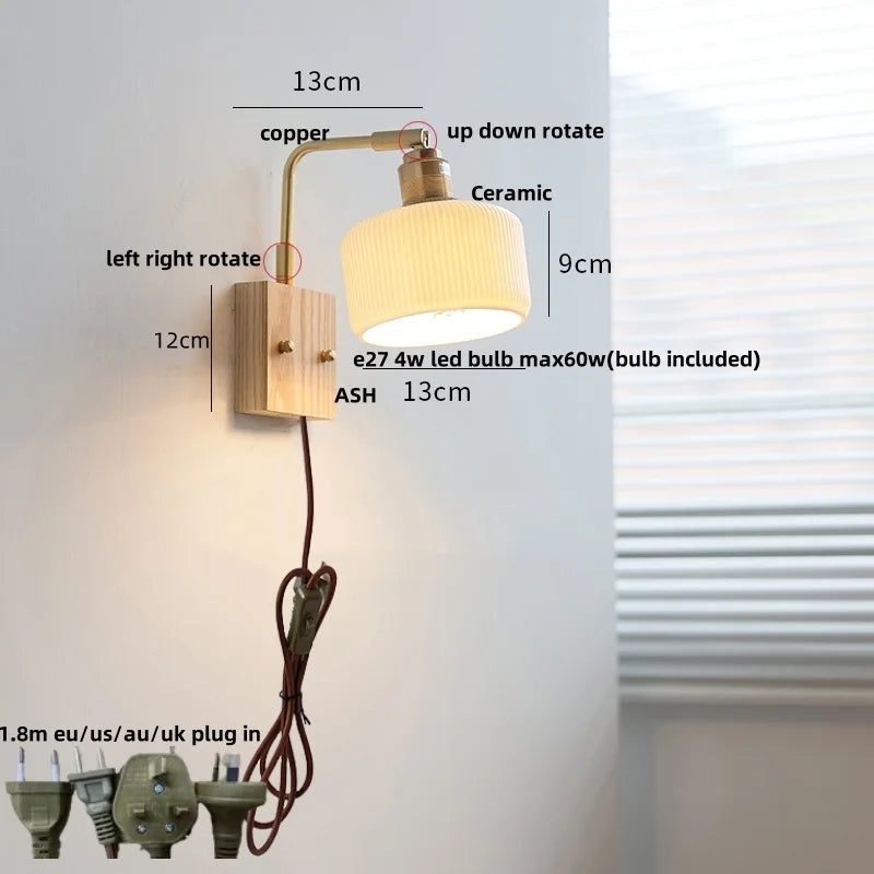 Afralia™ Ceramic LED Wall Sconce Rotatable Modern Vanity Light