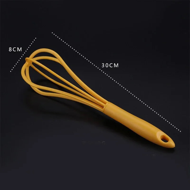 Afralia™ Mini Egg Beater Mixer Silicone Whisk, Multifunctional Manual Kitchen Tool