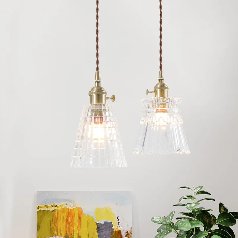 Afralia™ Nordic Style Copper Glass LED Pendant Lights for Living Dining Room