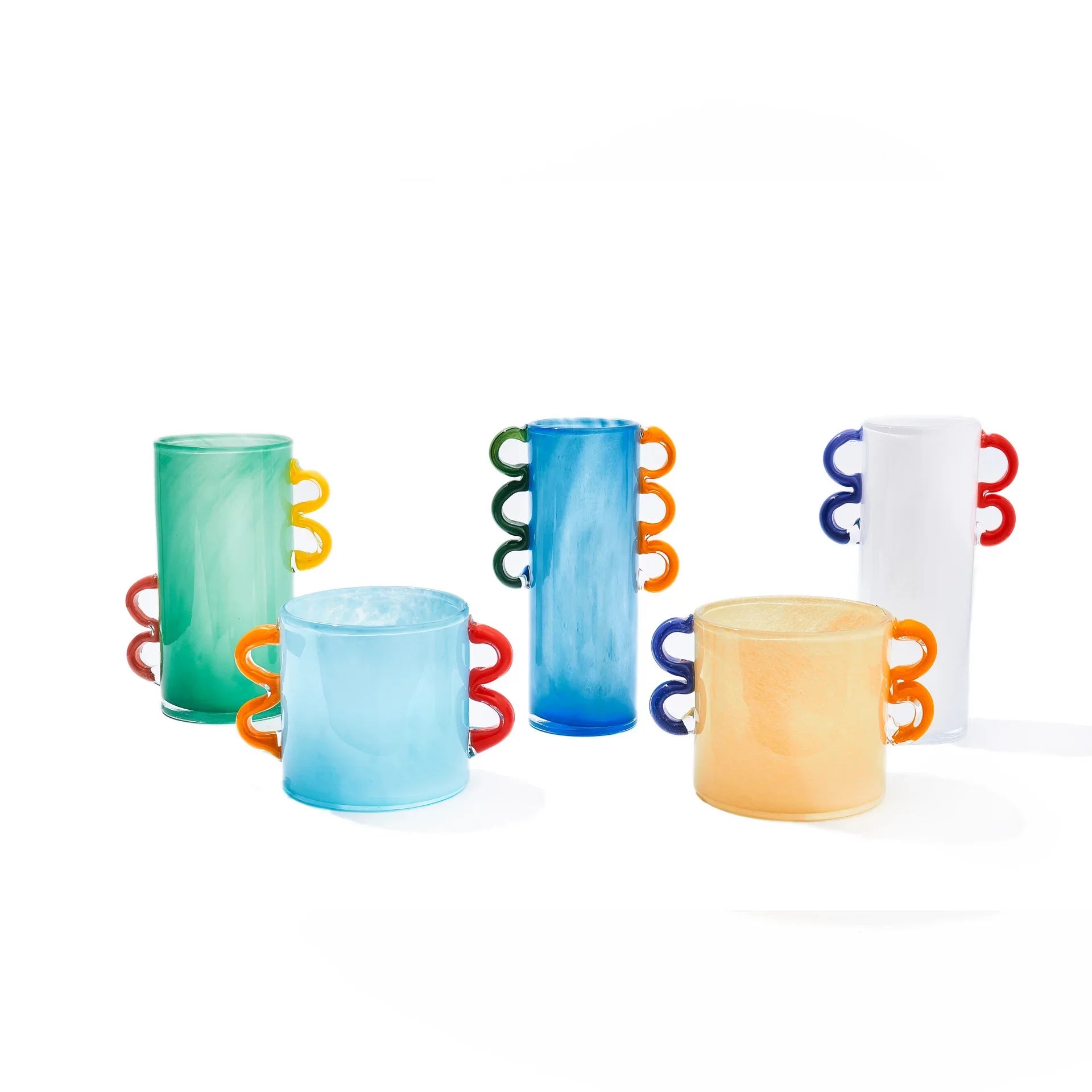 Afralia™ Handcrafted Colorful Glass Vase Straight-tube Hydroponics Terrarium for Home Decoration